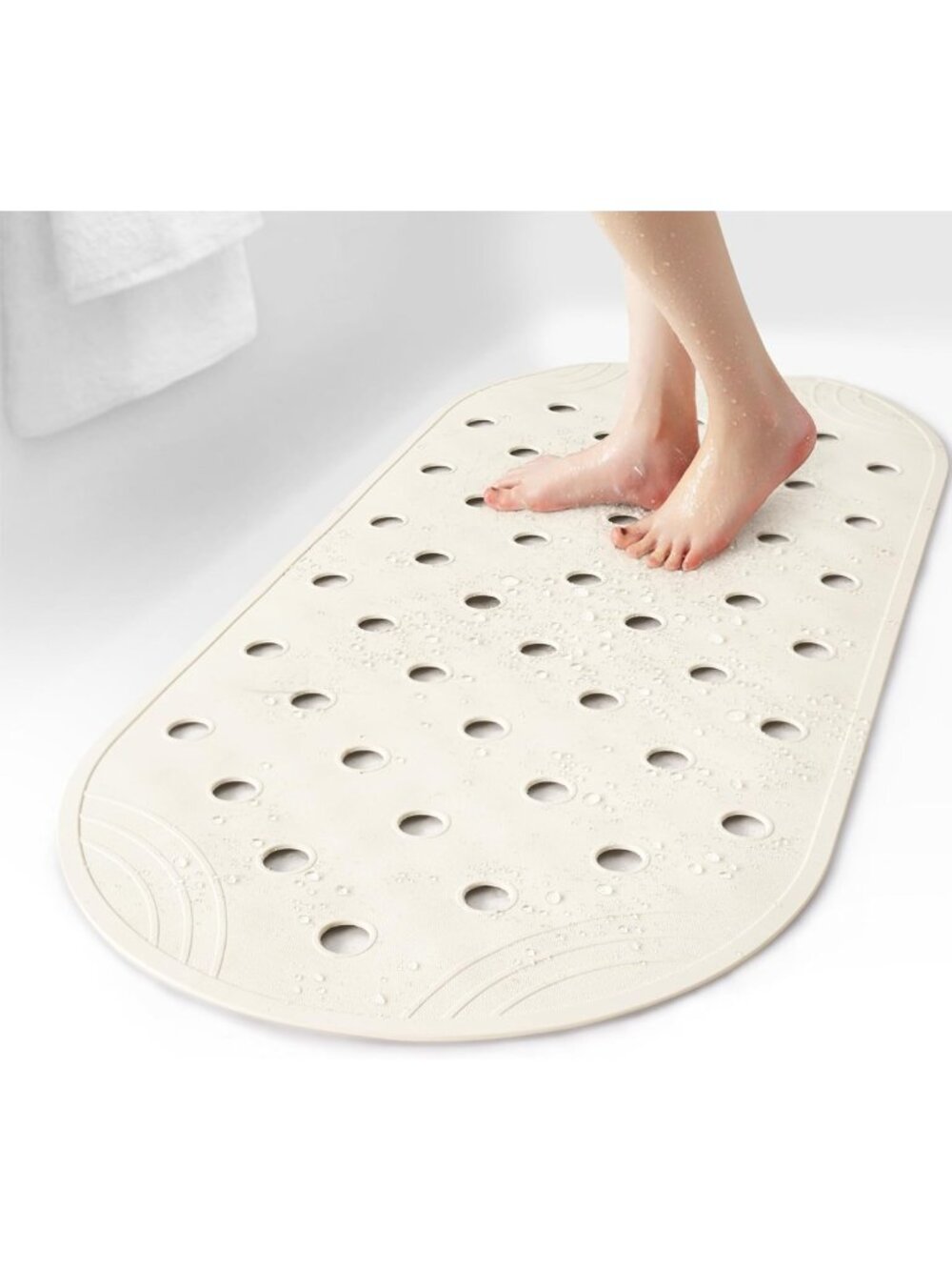Rubber Bathtub Mat Shower Mat Non-Slip, 31x14 Inch, Bath Tub Floor Mat with
